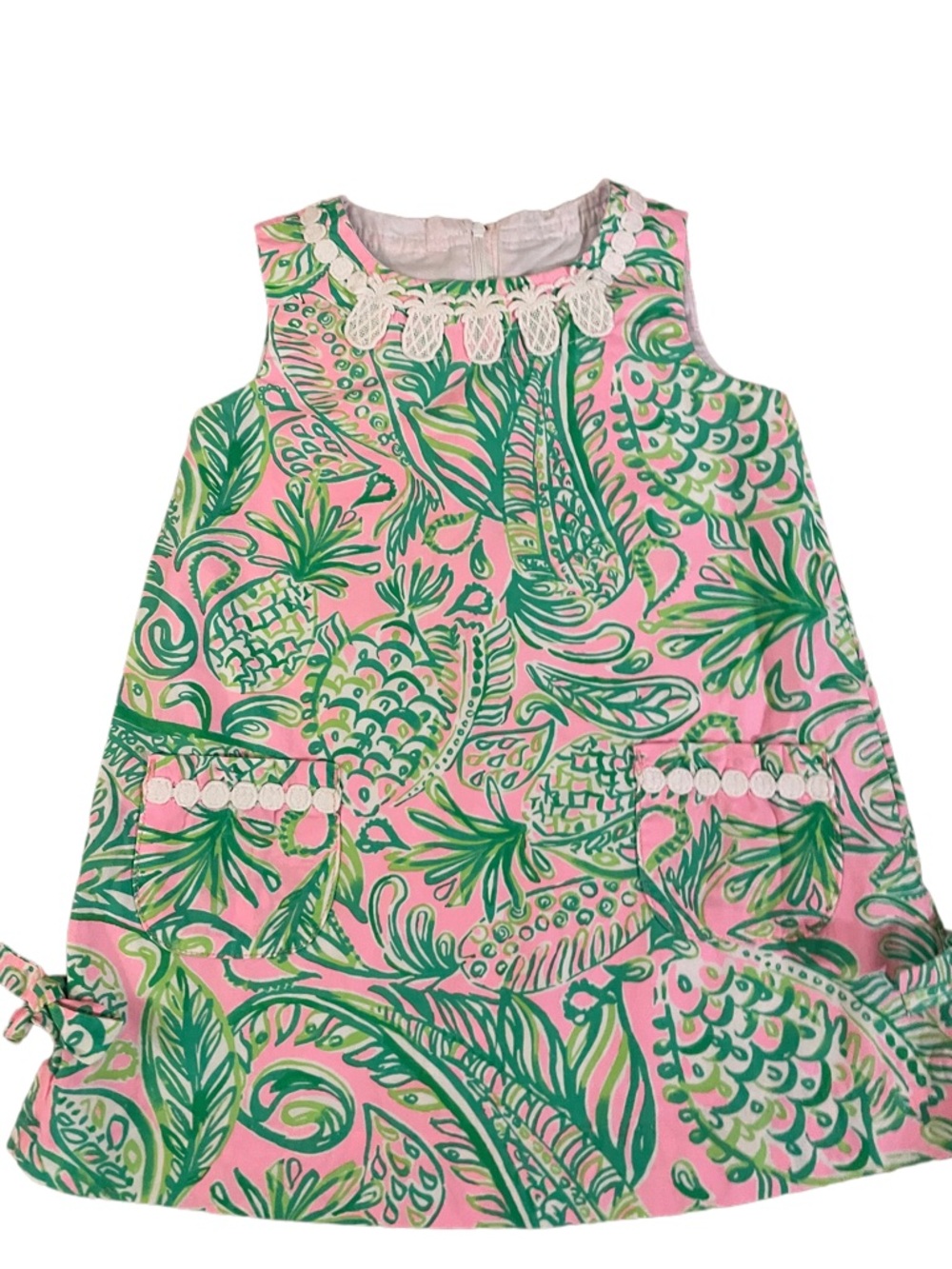 Lilly Pulitzer Pink & Green Tropical Pineapple Dress EUC SZ 3